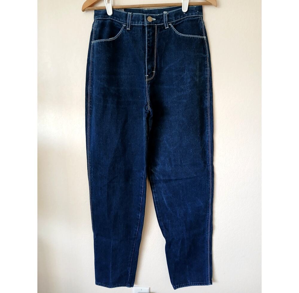 Vintage Brittania dark wash high waisted bareback jeans